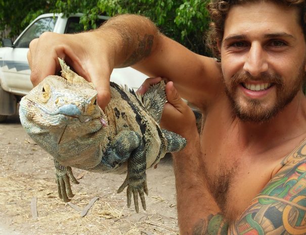 Felipe with lizard