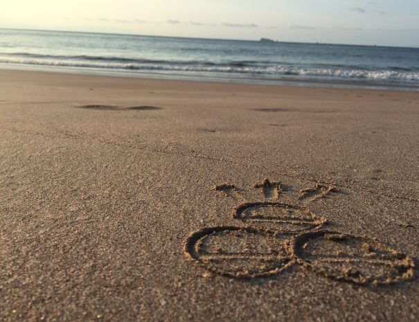 PH logo in sand